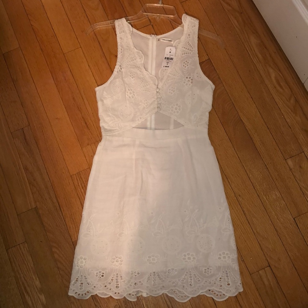 LF White detailed flowery dress